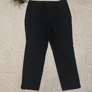 Talbots Black Chatham Ankle Side Zipper Office Dress Pants, Size 12